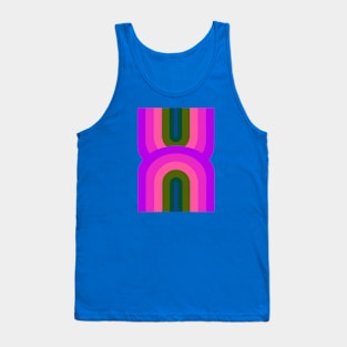 Pink and Green Double Rainbow Arc Tank Top